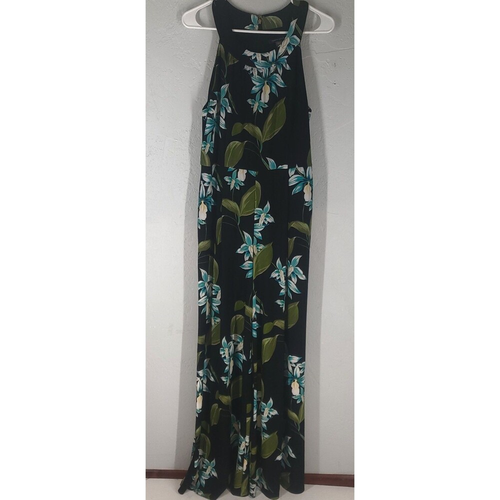 Tommy Hilfiger‎ Black Tropical Floral Romper Jumpsuit Halter Pockets Size 10